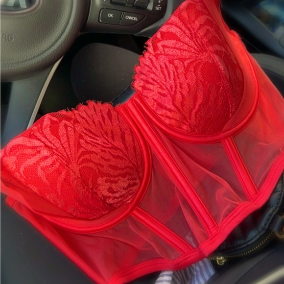 LASENZA Corset Lingerie Top - Coral - Picture 1 of 4